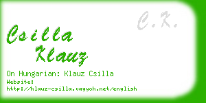 csilla klauz business card